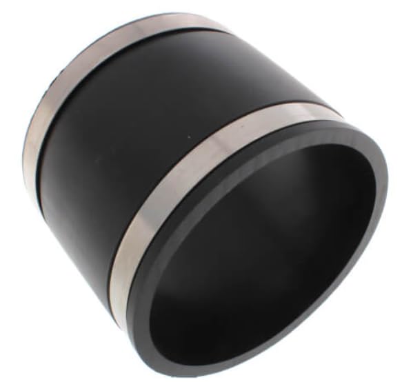 4 Inch Flexible Coupling with Stainless Steel Clamps, Rubber Pipe Connector for PVC Pipe, Cast Iron, and others, Transition Fitting Cast Iron x Plastic (CI X PL)