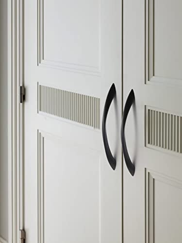 Black Cabinet Pulls 6.3 Inch Arch Twisted Matte Black Handles Drawer Kitchen Cupboard Bathroom Dresser Cabinet Hardware Zinc Alloy 10 Pack - color: Black, size: 6.3 inch Hole Centers