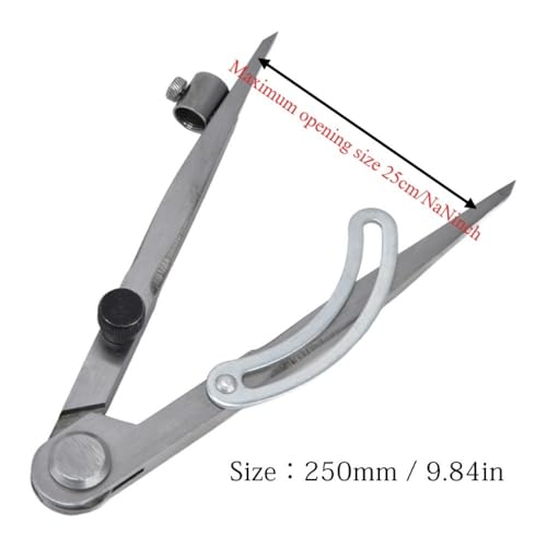 Wing Divider Gauge, Carbon Steel Scribing Compass with Pencil Holder,10Inch 250mm Marking Tool for Woodworking Metalworking Leatherworking - size: 250mm