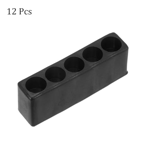 HARFINGTON 12pcs Plastic Hex Shank Screwdriver Bit Holder Organizer 5 Holes 1/4 Inch Plastic Drill Bits Storage Case for Any 1/4" Hex Shank Metal Driver Bits Use, Black - style: 5 Holes