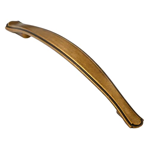 Alzassbg Antique Brass Cabinet Pulls and Handles 10 Pack, AL3028AE - color: Antique Brass, size: 6-1/4" Hole Center