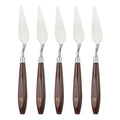 HARFINGTON 5pcs Palette Knife Painting Tool 2.83 x 0.91 Stainless Steel Art Spatula Pallet Knives Scrapers Tools with Beech Wood Handle for Acrylic Oil Canvas Mixing Spreading, Red/Silver - size: 2.83" x 0.91"