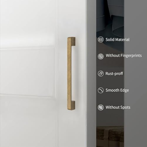 2328 10 Pack 3.75 Inch(96mm) Kitchen Cabinet Handles Antique Brass Cabinet Pulls Kitchen Cabinet Hardware Drawer Pulls for Cupboard Wardrobe - color: Antique Brass, size: 3.75"/96MM Hole Center