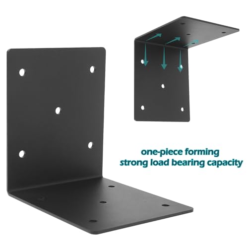 4 PCS Heavy Duty Steel Corner Brackets,6"x6"x5"L Right Angle Bracket - style: 7 Shape (6X6X5)