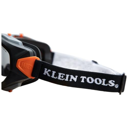 KLEIN TOOLS 60479 Safety Goggles, Clear Lens PPE Eye Protection, Anti-Fog, Scratch-Resistant, UV Protection, Adjustable Vents