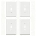 ZEFTV Over-Size Toggle Light Switch Wall Plates 1-Gang 5.5" x 3.5" Switch Electrical Cover Plate Unbreakable Thermoplastic Faceplate, White (4 Pack) - color: Over-Size,Single Toggle, size: 4 Pack