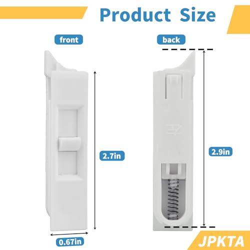 24 Pcs Window Tilt Latch Pairs Spring Loaded Sliding Window Latch Lock Snap-in White Vinyl Plastic Construction for Home Window Accessories Parts - size: 24 Pcs