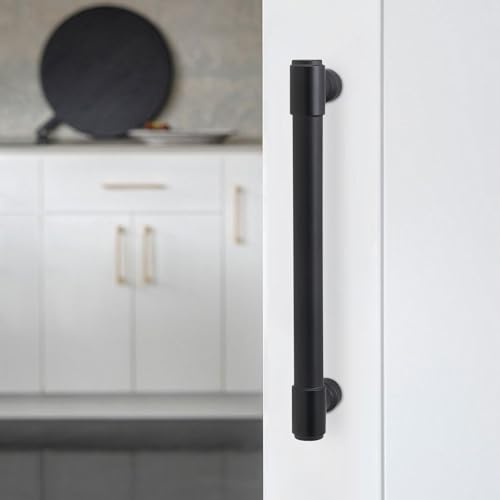 10 Pack 5 Inch(128mm) Kitchen Cabinet Handles Matte Black Cabinet Pulls Alloy Drawer Pulls Solid Cabinet Hardware - color: Matte Black, size: 5'' Hole Center(128mm)