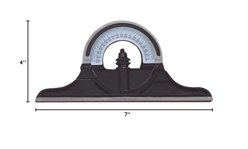 Starrett Protractor Head, for Combination Squares - color: Black Wrinkle-Chrome