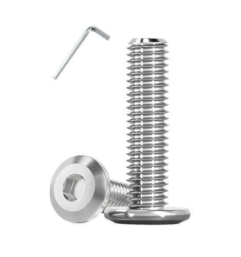 Metuja 5/16-18x1-1/2 Flat Head Hex Socket Cap Screws Bolts,304 Stainless Steel Fully Threaded Machine Screws with Hex Key (50PCS) Corrosion-Resistant for Furniture/Machinery - size: 5/16-18 x 1-1/2"