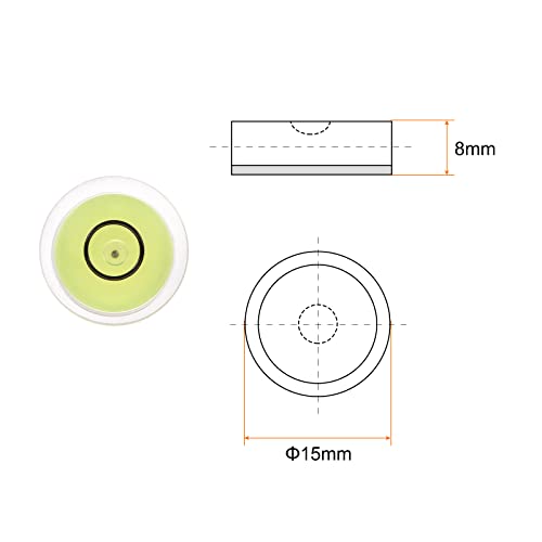 HARFINGTON 3pcs Round Bubble Level 15x8mm Mini Circular Bullseye Spirit Levels Degree Marked for Leveling Camera Tripod Telescope Workshop Turntable, Lime - color: Lime (Black Circle), size: 15x8mm