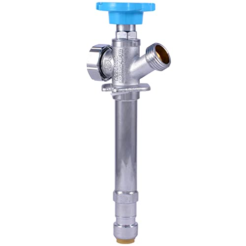SharkBite 4 Inch Frost Free Sillcock, 1/2 x 3/4 Inch MHT, Push to Connect Brass Plumbing Fitting, PEX Pipe, Copper, CPVC, PE-RT, HDPE, 25743LF - size: 4 in.