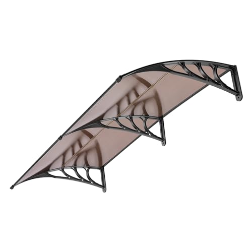 VIVOHOME Polycarbonate Window Door Awning Brown 38 Inch x 78 Inch - color: Brown, size: 38 Inch x 78 Inch