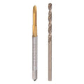 uxcell M2.5 x 0.45 Spiral Point Thread Tap 2.1mm Drill Bit Set, Metric Titanium Plated Cobalt High Speed Steel Machine Screw Thread Tap Threading Tool - size: M2.5 x 0.45 + 2.1mm