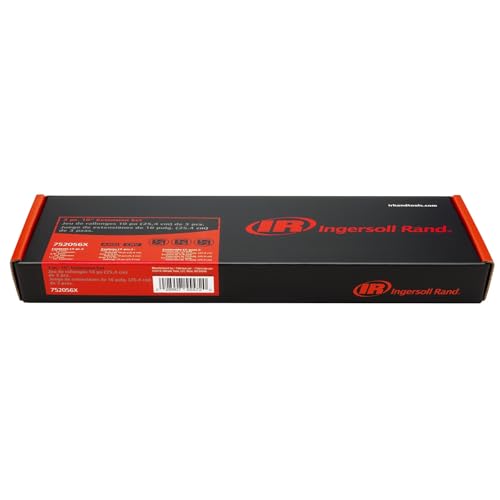 Ingersoll Rand 3-Piece Extension Bar Set with Storage Tray, 10-Inch Chrome Vanadium Extensions in 1/4", 3/8", and 1/2" Drive with Reusable Storage Tray, Mirror-Polished Finish - 752056X - style: Extension Bar