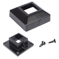 2" Square Premium Base Flange and Covers Set for Home Improvement and Tools, Aluminum,Black - size: 2" post flange + cover