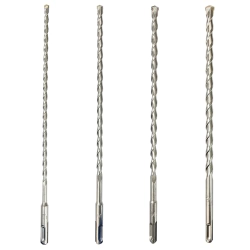 SDS Plus Drill Bits – 4pcs 12 Inch Masonry SDS Plus Drill Bit Set - Carbide Tipped - Rotary Hammer Drill Bits for Brick, Stone, Concrete (1/4” x 12”, 5/16” x 12”, 3/8” x 12”, 1/2” x 12”) - size: 4PCS(1/4” x 12”,5/16” x 12”,3/8” x 12”,1/2” x 12”)