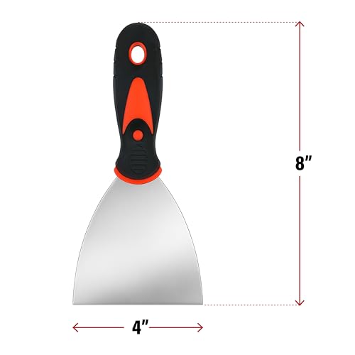 SteadMax 4 in Putty Knife Scraper, Soft Grip Metal Spackle Tool