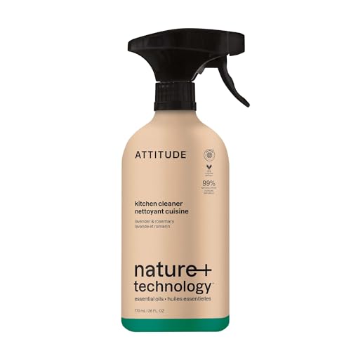 ATTITUDE Kitchen Cleaner Spray, EWG Verified, Degreaser Spray to Cut Grease & Grime, Plant-Based & Vegan, Lavender & Rosemary, 26 Fl Oz - size: 26 Fl Oz (Pack of 1)