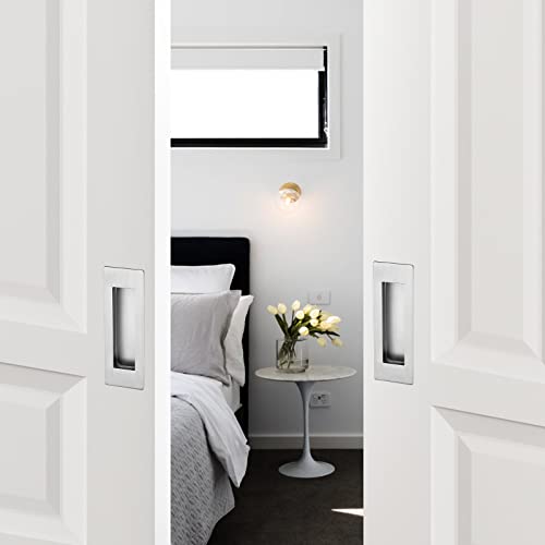 Ravinte 4 Pack Brushed Nickel Sliding Closet Door Handles, 4.72in Length - color: Brushed Nickel, size: 120mm