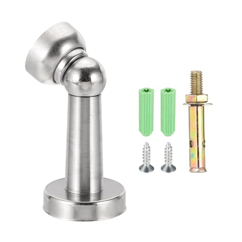 uxcell 3.5" Magnetic Door Stoppers, Wall Floor Mounted Magnetic Door Catch Holder, Stainless Steel Door Stops for Bedroom, Bathroom, Kitchen, Office, Silver - size: 3.5"