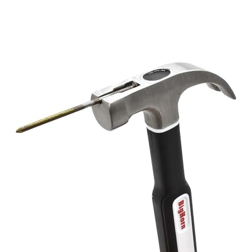 Big Horn 15153 8 Oz Mini Claw Hammer with Rubber Coated Handle & Magnetic Nail Starter