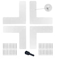 L Post Bracket 4PCS - 10x10'' L Flat Mending Plate for Wood 4x4,6x6 Lumber | Black Powder Coated Heavy Duty Pergola Brackets | L Beam Bracket, L Shape Post to Beam Connectors with Heavy Duty Screws