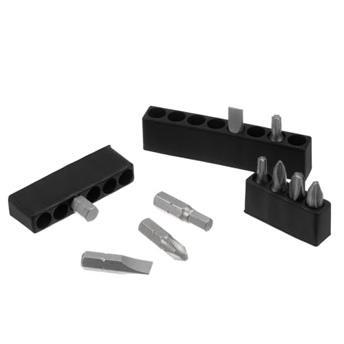 HARFINGTON 10pcs Screwdriver Bit Holder Organizer 65x9.5x16mm 8 Holes Hex Drill Plastic Storage Case for Any 1/4" Metal Driver Bits - style: 8 Holes