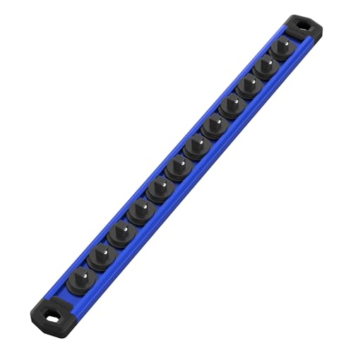 WORKPRO Magnetic Socket Organizer, Heavy Duty 1/4-Inch Drive Socket Rail - color: Blue, size: 1/4" DR