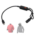 12V Heated Jacket Step-Up Cable Type C to DC 5.5mm for Milwauk-ee M12 | Compatible with Snap-on, Metabo, Craftsman, M12, Makita, AEG 12V heated jackets, powers via Type-C power bank