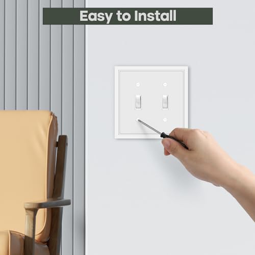 2 Pack Double Toggle Light Switch Cover Plate - size: 2 Gang Double Toggle