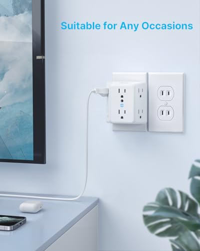 VINTAR 2 Prong to 3 Prong Outlet Adapter, 3 Sided 6 Outlet Extender - style: A1: 1 Pack - 6AC