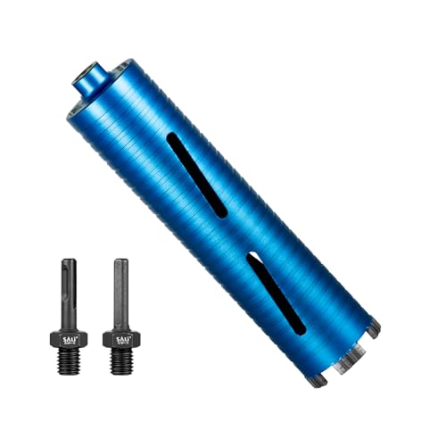 SALI Diamond Core Drill Bits 2 3/4" Diameter 10"/254mm Drilling Depth 5/8-11" Thread Core Bit Turbo Laser-Welded Segments for Cured Concrete with, Brick, Block, Masonry, with Two Adapters - size: 2 3/4 inch