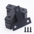 20-Pack Steel T-Shape Mending Plate Corner Brace 1.57 Inch for Wood - size: T Black 40x40 mm