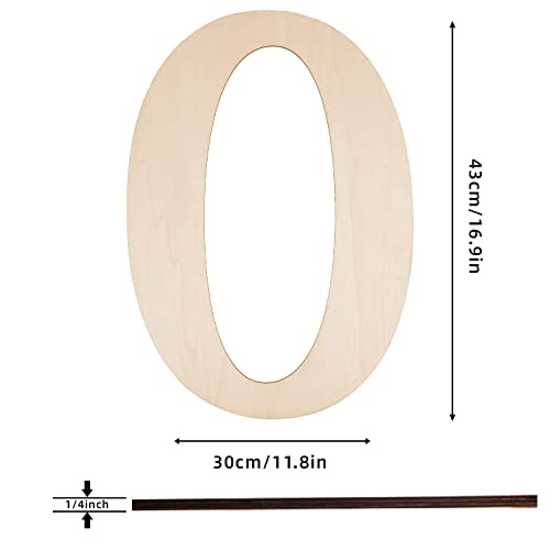17 Inch Large Wooden Numbers 0, Wood Numbers Cutout for DIY Crafts - color: 0, size: 17 Inch