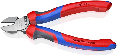 KNIPEX 70 02 160 Comfort Grip Diagonal Cutters - color: Multi-component Grips, Blue/Red, style: atramentized
