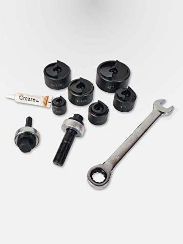 Manual Knockout Hole Punch Driver Kit 1/2 to 2 inch Electrical Conduit Hole Cutter Set - Professional KO Tool Kit for Precise Conduit Hole Sizes (1/2"~2") - style: 1/2 to 2 inch