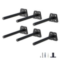 NEODROP 6-Pack 6 Inch Hidden Floating Shelf Bracket, Heavy Duty Blind Shelf Support Hardware | Invisible Wall Brackets for Kitchen, Fireplace Mantel Wood Shelves | Black Powder Coated Solid Steel - size: 6 Inch, style: 6 Pack