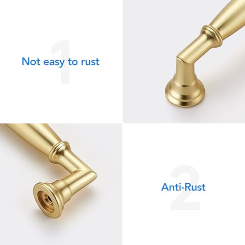 HOME EDIT Brushed Gold Cabinet Handles 3-1/2 Inch Pulls 20 Pack - color: Brushed Gold, size: 3-1/2 inches Hole Center