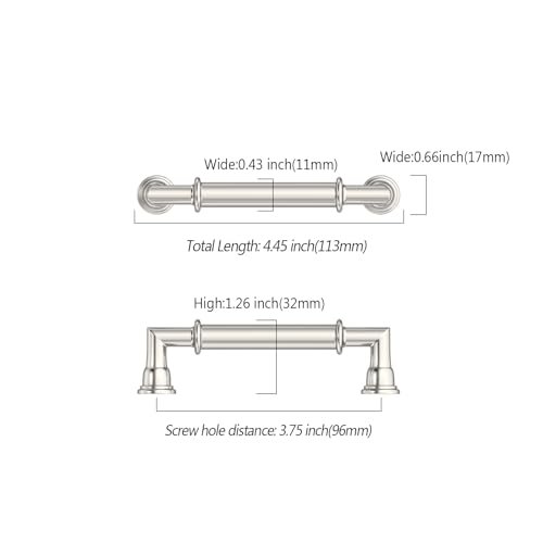 Asidrama 10 Pack 3.75 Inch(96mm) Brushed Satin Nickel Kitchen Cabinet Handles, Cabinet Pulls Kitchen Cabinet Hardware for Cupboard Drawer Pulls 2281 - color: Brushed Satin Nickel, size: 3.75" Hole Center