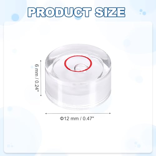 HARFINGTON 20pcs Circular Bubble Spirit Level 12x6mm Mini Round Bubble Spirit Level Little Measuring Layout Tools for TV Industrial Carpentry Picture Frame, White/Red - color: White/Red, size: 12x6mm