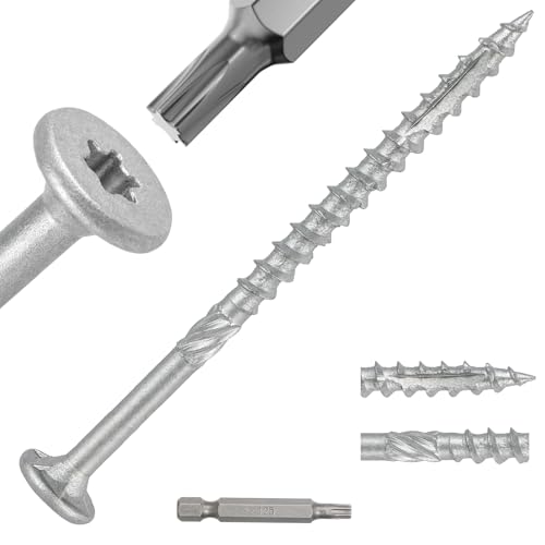 #9 x 3 Deck Screws, 500 Pcs Star Drive Wood Screws - color: Silver, size: 3 Inch