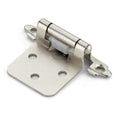 Brushed Nickel Cabinet Hinges, 1/2 Inch Overlay, 10 Pack(5 Pairs) | Self-Closing Design, Semi-Concealed Face Frame Fit, Surface Mount, For Kitchen Doors, Cabinets, Hardware Updates - color: Brushed Nickel
