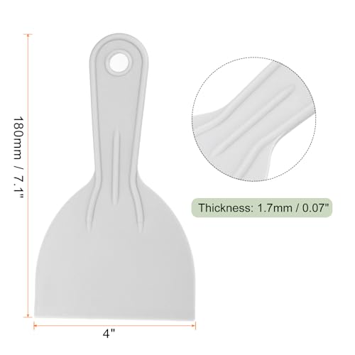 HARFINGTON 10pcs Putty Scraper 3.9" Width 2mm Thin Flexible Plastic Putty Knives for Taping Drywall Spreading Painting Wall Scratching Gray - size: 3.9"