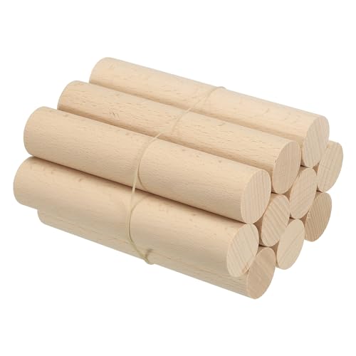 PATIKIL 1-1/5 x 6 Inch Dowel Rods Wood Sticks Unfinished Round Dowels 10pcs - size: 1-1/5"x6"