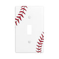 Baseball Single Toggle Light Switch Cover Plate | Fits standard 2-gang toggle and rocker switches, Durable polycarbonate thermoplastic with fade-resistant printed finish - color: Baseball, size: Single Toggle