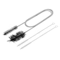 HARFINGTON 3pcs Flexible Long Drain Brush Straw Cleaner Set 35.43" Stainless Steel Double Ended Hose Brush with 8" Nylon Long Tube Pipe Cleaning for Fish Tank Sink Pipe, Black - color: Black, size: 90cm