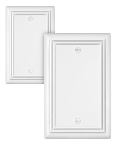 Switch Plates Outlet Covers, 2-Pack Metal Wall Plates, Pure White - color: Pure White, size: 1 Blank 2PK