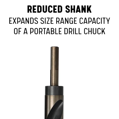 Drill America 13/16" Reduced Shank High Speed Steel Black & Gold KFD Drill Bit with 1/2" Shank, KFD Series - size: 1-3/16", style: 1/2" Shank