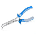 SPEEDWOX Long Reach Bent Needle Nose Pliers with Serrated Jaw Extra Long Nose Precision Wire Looping Pliers Needle Remover Pliers for Hard to Reach Narrow Spaces Jewelry Making Tools Fishing Tools - style: Curved needle nose pliers, serrated jaw